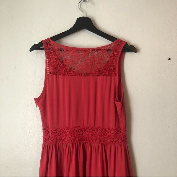 LC Lauren Conrad red sleeveless knee length lace dress - Picture 6 of 10